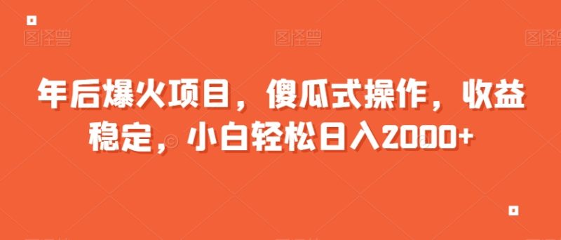 年后爆火项目,傻瓜式操作,收益稳定,小白轻松日入2000+|云雀资源分享