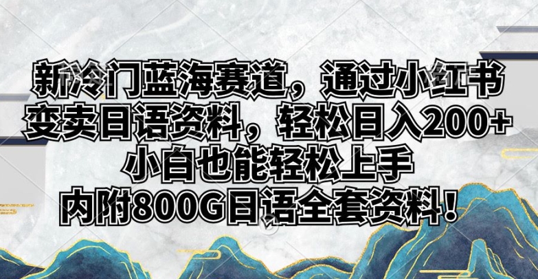 新冷门蓝海赛道，通过小红书变卖日语资料，轻松日入200+，小白也能轻松上手|云雀资源分享