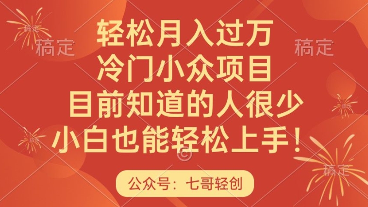 轻松月入过万，冷门小众项目，目前知道的人很少，小白也能轻松上手|云雀资源分享