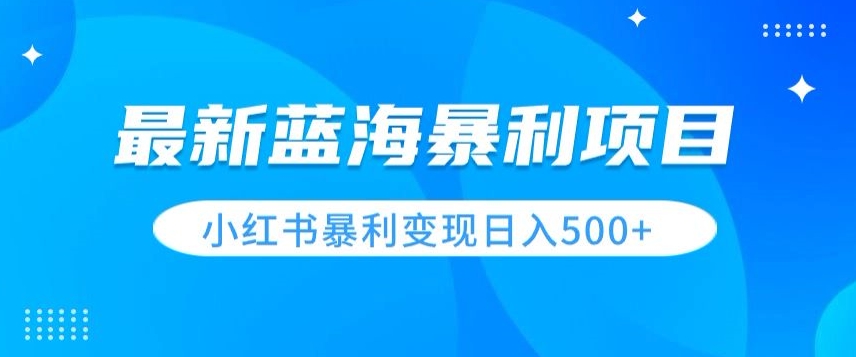 最新暴利蓝海项目，小红书图文变现，轻松实现日收益500+|云雀资源分享