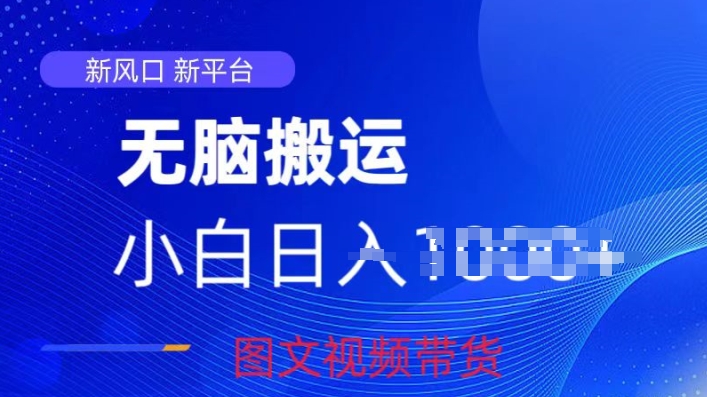 京东视频图文搬运带货项目，蓝海赛道小白轻松上手，每天一小时轻松获取收益|云雀资源分享