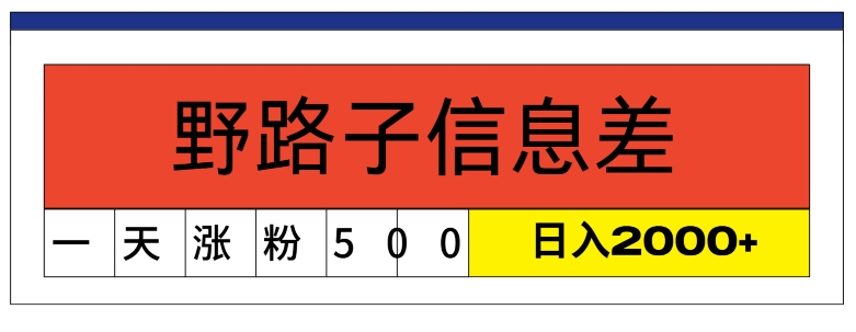 最新《1000个野路子信息差》新玩法，文字视频，单个作品暴粉5000+，小白轻松上手|云雀资源分享