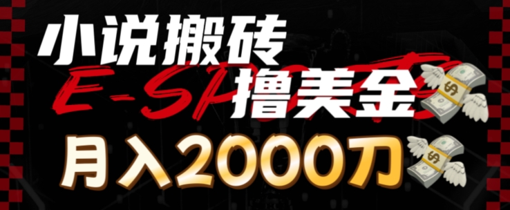 小说搬砖撸美刀，月入2000刀|云雀资源分享