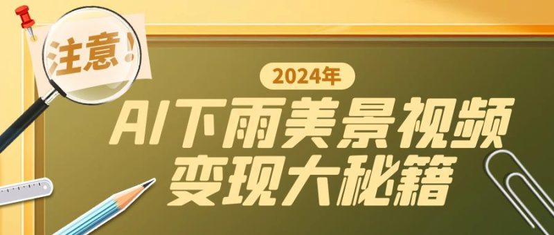 一键生成AI下雨美景视频，零基础打造1700万播放神作，手把手教你变现秘籍|云雀资源分享
