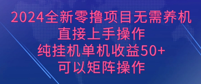 2024全新零撸项目，无需养机，直接上手操作 纯挂JI，单机收益50+，可以矩阵操作|云雀资源分享