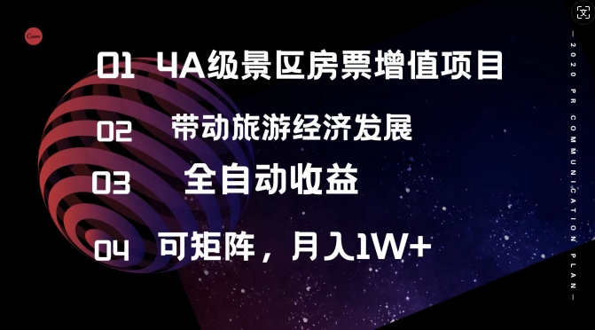 4A级景区房票增值项目  带动旅游经济发展 全自动收益 可矩阵 月入1w+|云雀资源分享