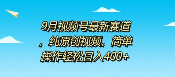 9月视频号最新赛道，纯原创视频，简单操作轻松日入4张|云雀资源分享