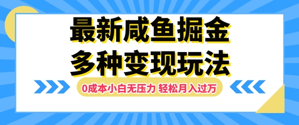 最新咸鱼掘金玩法，0成本小白无压力，多种变现方式，轻松月入过W|云雀资源分享