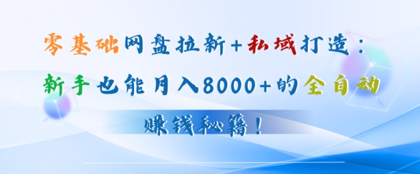零基础网盘拉新+私域引流：新手也能月入50000+的全自动赚钱秘籍!|云雀资源分享