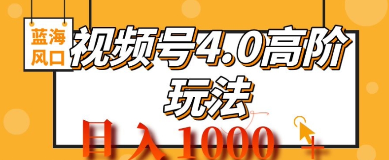 2024视频号4.0高阶变现项目，蓝海风口，日入1k|云雀资源分享