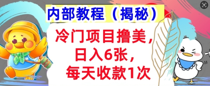 冷门项目撸美金，日入几张，每天收款1次，内部方法，首次公开!|云雀资源分享