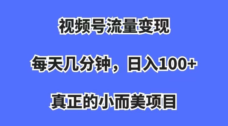 微信视频号数据流量变现，每日数分钟，收益100 ，真正意义上的小而精新项目|云雀资源分享