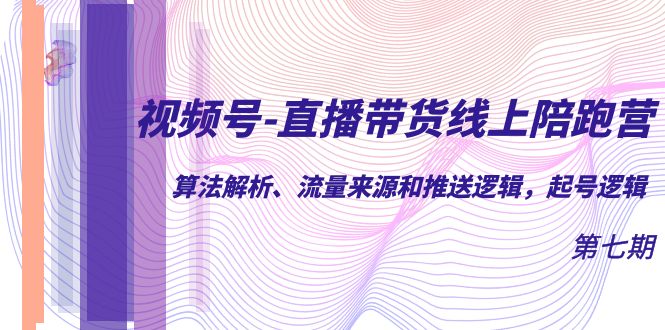 微信视频号-直播卖货网上陪跑营第7期：优化算法分析、流量渠道和消息推送逻辑性，养号逻辑性|云雀资源分享