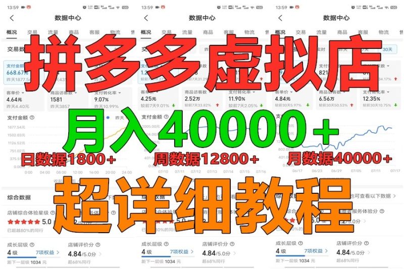 拼多多虚拟电商训练营月入40000+，全网最详细，你做你也行，暴利稳定长久|云雀资源分享