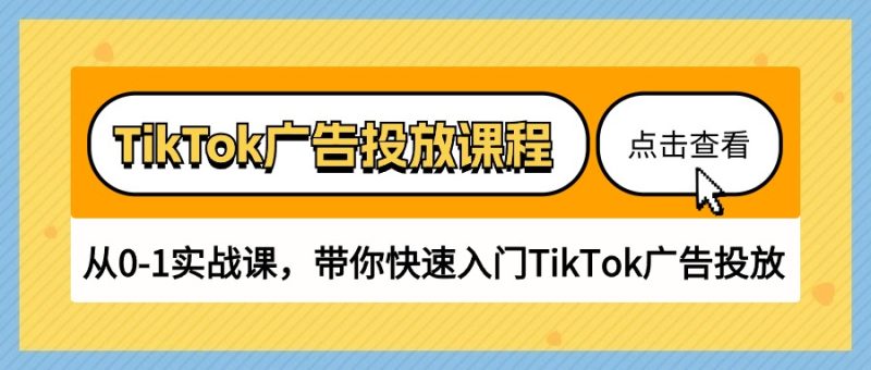 TikTok广告投放课程,从0-1实战课,带你快速入门TikTok广告投放(30节课)|云雀资源分享