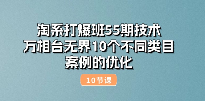 淘系打爆班55期技术：万相台无界10个不同类目案例的优化（10节）|云雀资源分享