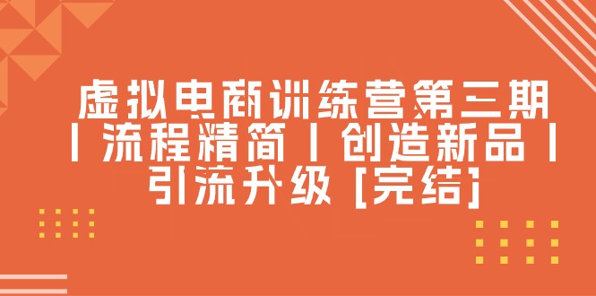 虚拟电商训练营第三期丨流程精简丨创造新品丨引流升级 [完结]|云雀资源分享