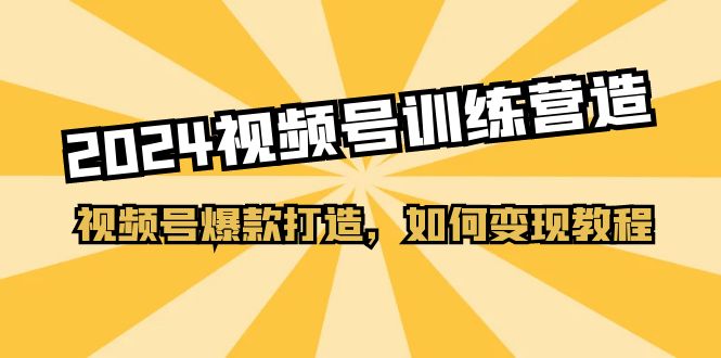 2024视频号训练营，视频号爆款打造，如何变现教程（20节课）|云雀资源分享