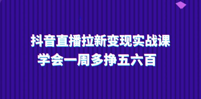 抖音直播间引流转现实操课，懂得一周多挣五六百（15堂课）|云雀资源分享