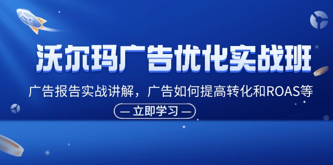 沃尔玛广告优化实战班，广告报告实战讲解，广告如何提高转化和ROAS等|云雀资源分享