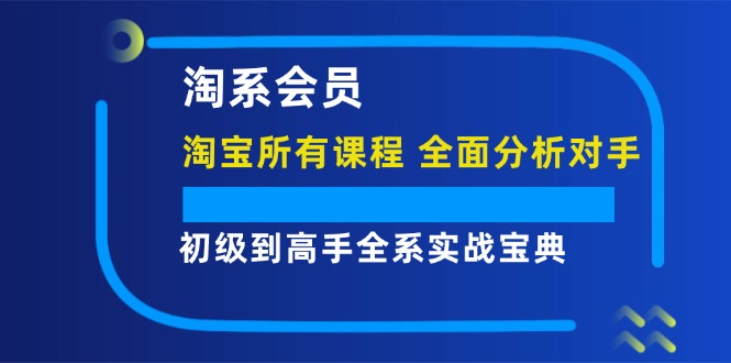 淘系会员初级到高手全系实战宝典【淘宝所有课程，全面分析对手】|云雀资源分享