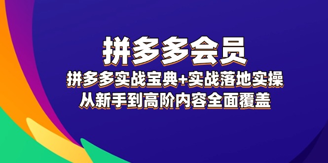 拼多多会员实战宝典+实战落地实操，从新手到高阶内容全面覆盖|云雀资源分享