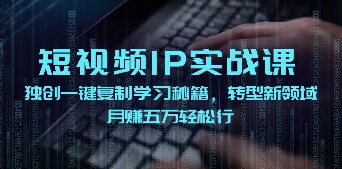短视频IP实战课，独创一键复制学习秘籍，转战新领域，月赚五万轻松行|云雀资源分享