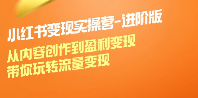 小红书的变实际操营升级版：从内容生产到赢利转现，带你玩转数据流量变现|云雀资源分享