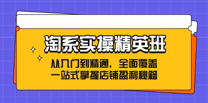 淘宝实际操作精英班：实用教程，全覆盖，一站式把握店面赢利秘笈|云雀资源分享