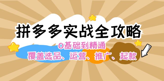 拼多多平台实战演练攻略大全：0基本到熟练，遮盖选款、经营、营销推广、起款|云雀资源分享