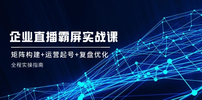 企业直播霸屏实战课：矩阵构建+运营起号+复盘优化，全程实操指南|云雀资源分享