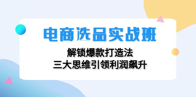 电商选品实战班：解锁爆款打造法，三大思维引领利润飙升|云雀资源分享