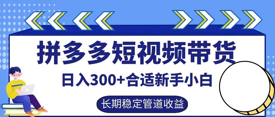 拼多多短视频带货日入300+，实操账户展示看就能学会|云雀资源分享