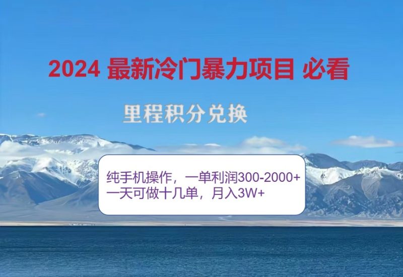 2024惊爆冷爆利,里程积分全新游戏玩法,高风口期,一单300 —2000|云雀资源分享