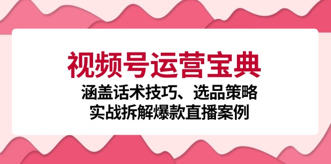 视频号运营宝典：涵盖话术技巧、选品策略、实战拆解爆款直播案例|云雀资源分享