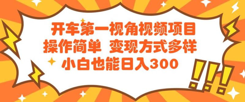 开车第一视角短视频新项目使用方便变现模式多种多样小白都能日入300|云雀资源分享
