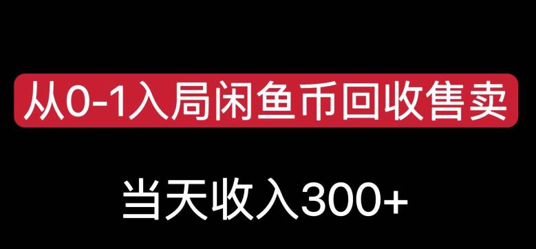 从0-1进到闲鱼币回收再利用售卖，当日变现300，简单缺根筋【揭秘】|云雀资源分享