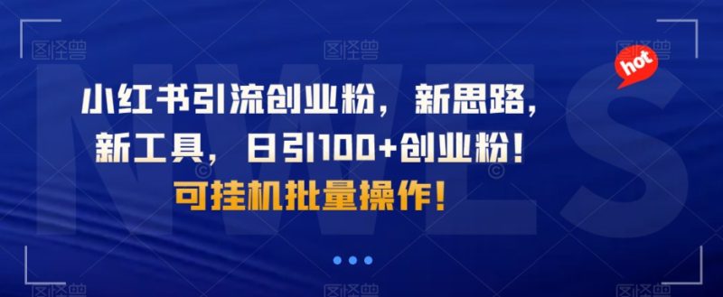 小红书引流自主创业粉,新理念,工具,日引100 自主创业粉!可放置挂机批量处理!|云雀资源分享
