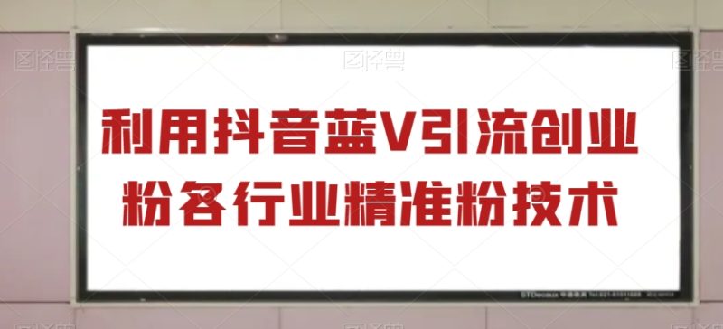 运用抖音蓝V引流方法自主创业粉各个行业精准粉技术性|云雀资源分享