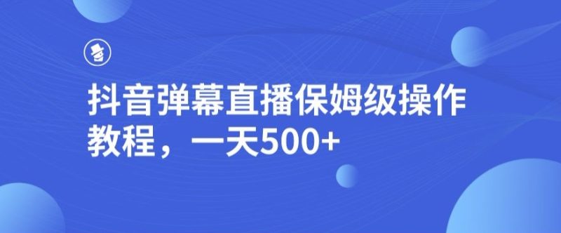 抖音弹幕直播间,家庭保姆级实际操作实例教程,一天500|云雀资源分享