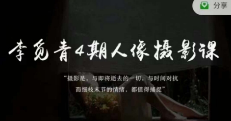 李觅青4期人物摄影线上课，审美观/项目前期策划/拍照/人像修图/上色|云雀资源分享