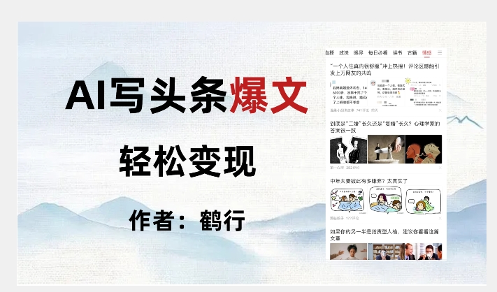 暴力拆解AI写头条爆文，轻松日入500+|云雀资源分享