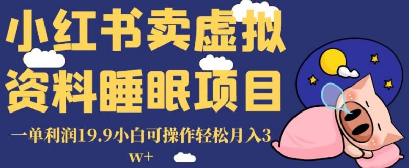 小红书卖虚拟资料睡眠项目,一单利润19.9小白可操作轻松月入3w+【揭秘】|云雀资源分享