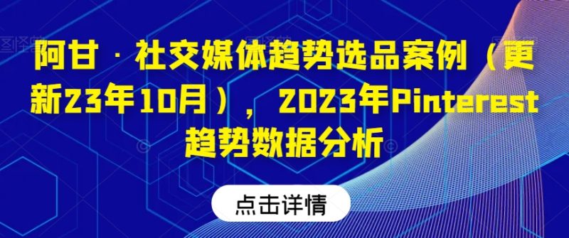 阿甘·社交网络发展趋势选款实例(升级23年10月),2023年Pinterest发展趋势数据统计分析|云雀资源分享