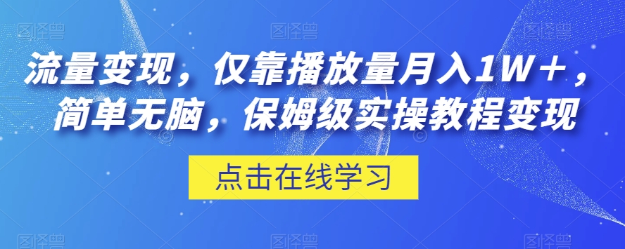 数据流量变现，只靠播放率月入1W＋，简易没脑子，家庭保姆级实际操作实例教程【揭密】|云雀资源分享