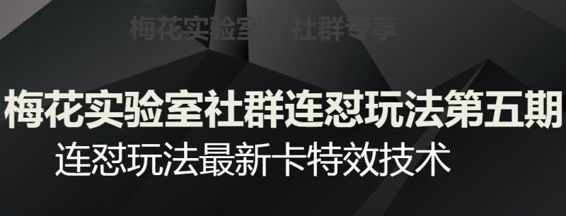红梅花试验室社群营销连怼游戏玩法第五期,微信视频号连怼游戏玩法全新卡特效技术|云雀资源分享