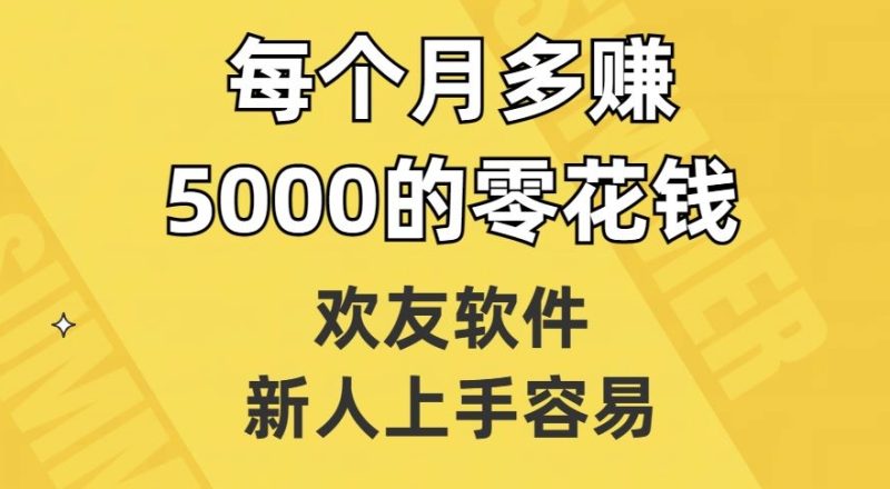 欢友软件,新人上手容易,每个月多赚5000的零花钱【揭秘】|云雀资源分享