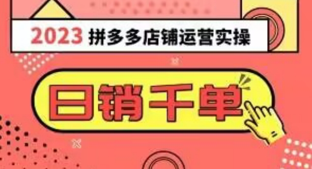 2023拼多多运营实际操作，每日30min日销1000＋，爆品选款攻略秘籍（10堂课）|云雀资源分享