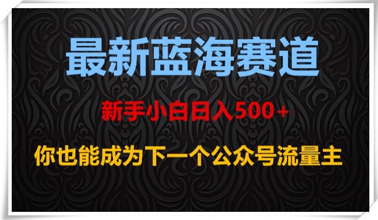 最新蓝海赛道，新手小白日入500+，你也能成为下一个公众号流量主【揭秘】|云雀资源分享
