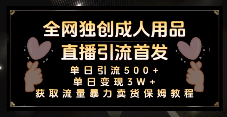 全网独创真人主播+无人直播单日引流500+，橙人用品暴力卖货单日变现3W+保姆似教学2.0【揭秘】|云雀资源分享